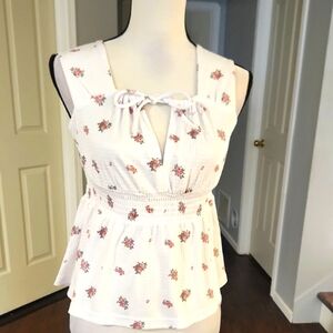 NWT Chaser White Dainty Floral Top